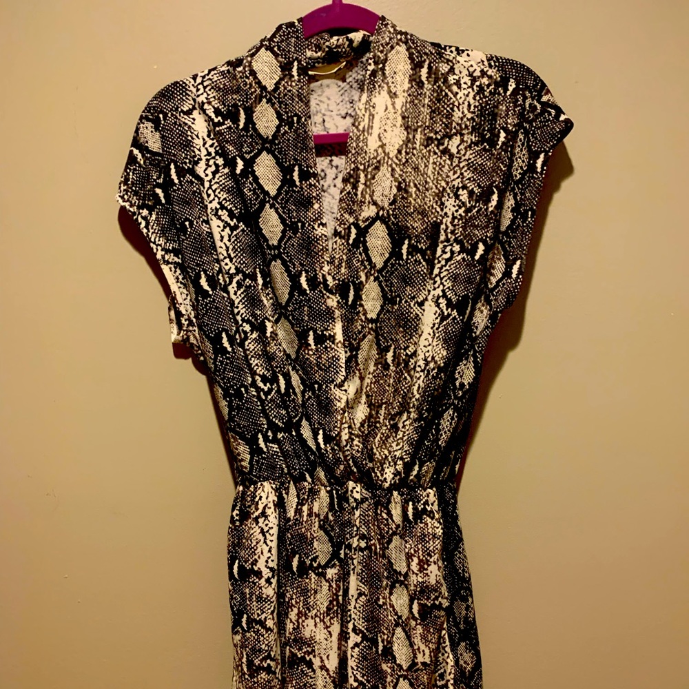 Knit snake skin print romper